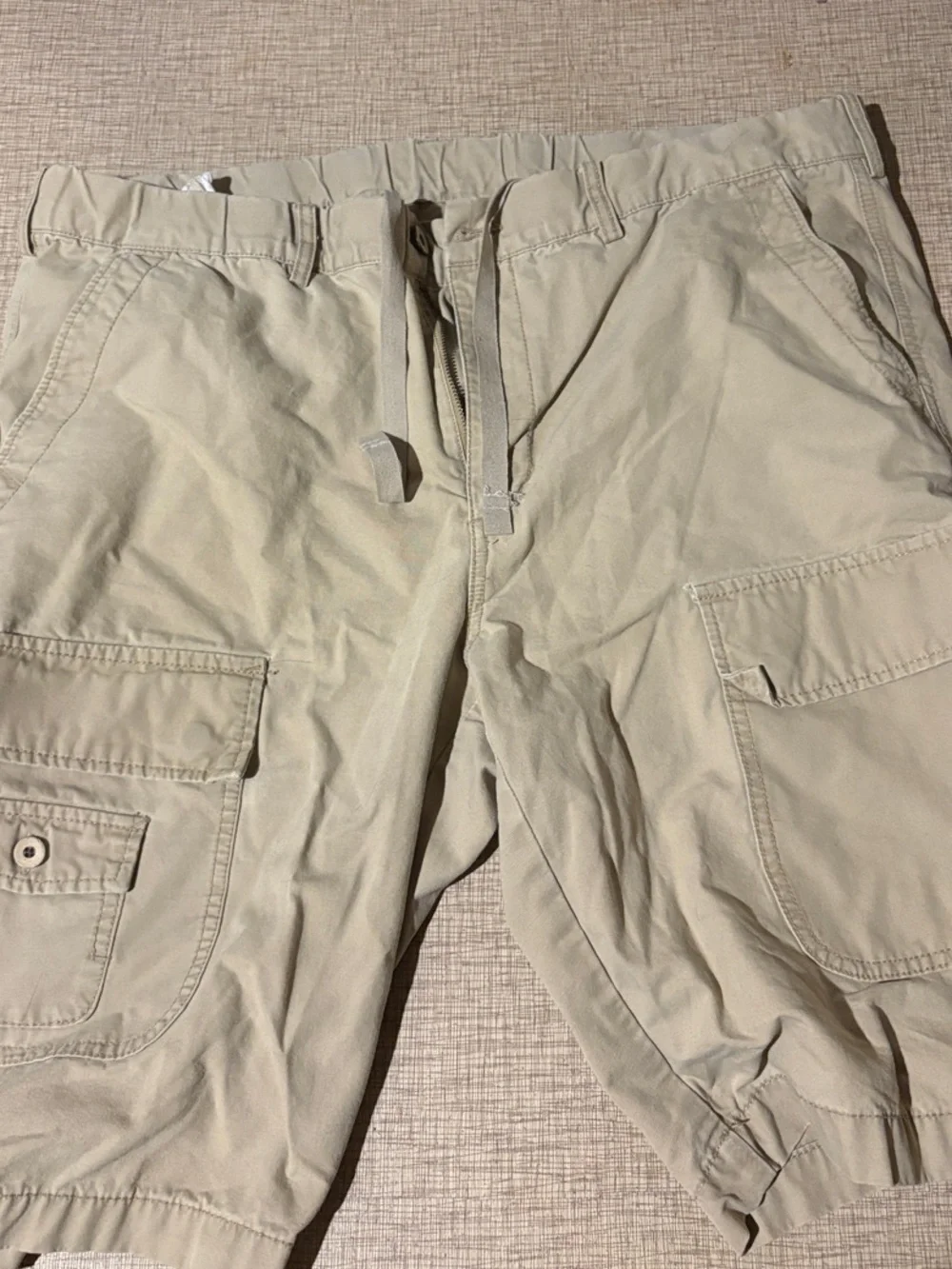 Caribbean Joe Men's Khaki Cargo Shorts with Utility Pockets